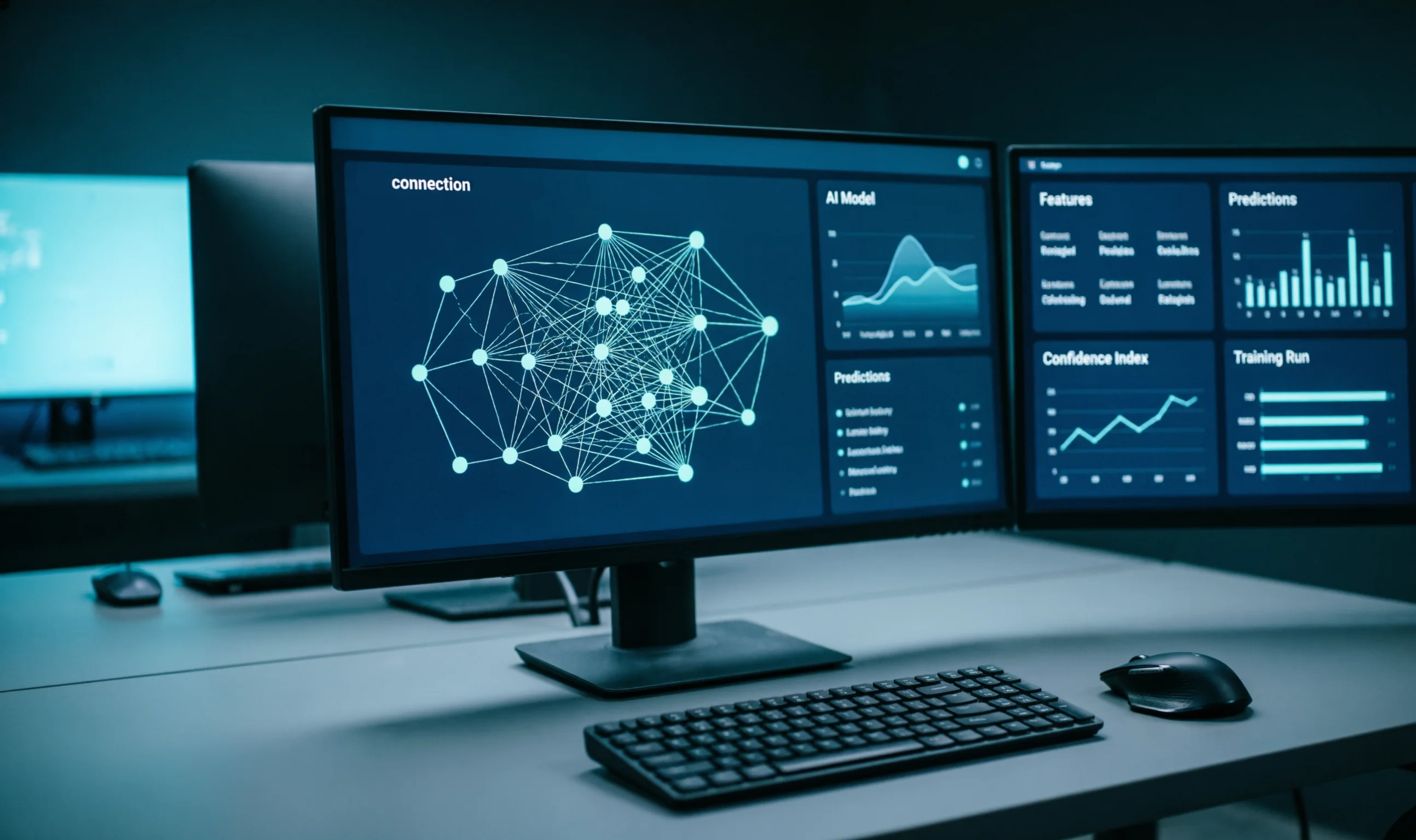 Schematische Darstellung eines neuronalen Netzwerks mit Fussballdaten