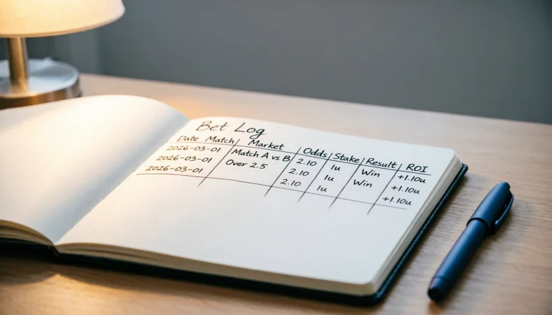 Notizbuch mit Wettdokumentation und Statistiken